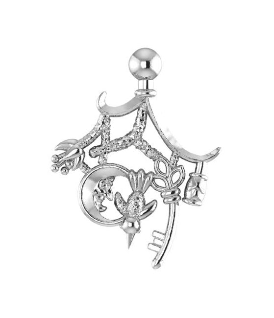 Cimaruta Sterling Silver Italian Totem “Sprig of Rue” Beacon of Luck and Protection