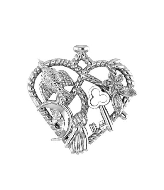 Ciondolo del Sacro Cuore Sterling Silver Heart Shaped Totem