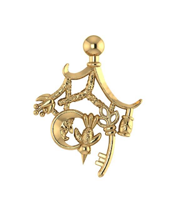 Cimaruta Gold Italian Totem “Sprig of Rue” Beacon of Luck and Protection