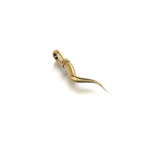 Italian Cornetto Horn Pendant Gold Elegant Symbol of Strength and Prosperity